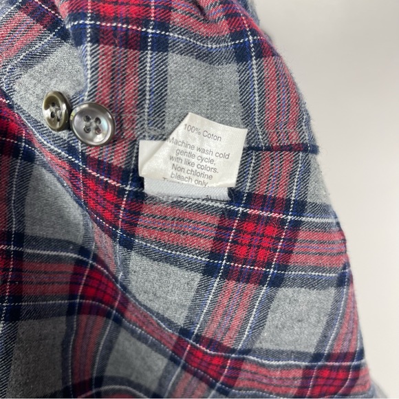 J Crew Boy Gray Tartan Plaid Flannel Button Up Blouse Womens Size 2 - Picture 9 of 13